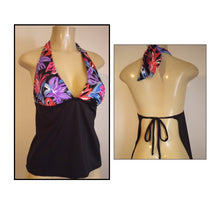 Load image into Gallery viewer, Tie Halter Tankini Tops. Open Apron Back Swimwear