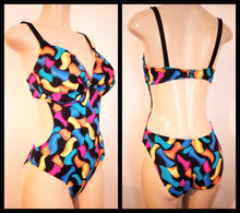Load image into Gallery viewer, Cutaway one piece monokini swimsuits with underwire push up