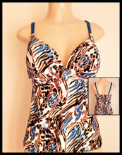 Load image into Gallery viewer, Open Back Underwire Tankini Push Up Swimwear Top
