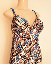 Load image into Gallery viewer, open back underwire tankini push up top