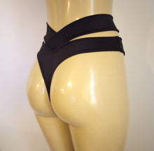 Load image into Gallery viewer, women's high waisted thong bikini bottoms
