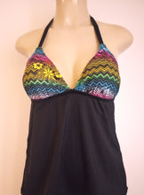 Load image into Gallery viewer, Triangle Halter Tankini Top Apron Back