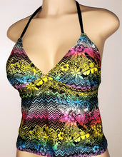 Load image into Gallery viewer, High Back Tankini Top Tie Halter Neck