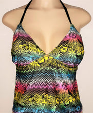 Load image into Gallery viewer, High Back Tankini Top Tie Halter Neck