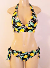 Load image into Gallery viewer, Halter tie back bikini top and Scrunched butt thick tie bottom