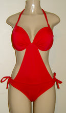 Load image into Gallery viewer, Monokini One Piece Swimsuit Halter Tie Neck Push Up
