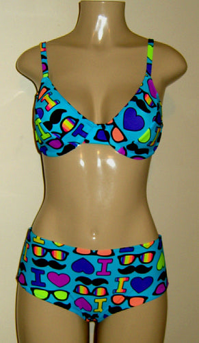 V-Neck Underwire Bikini Top and High Waisted Swimwear Bottom