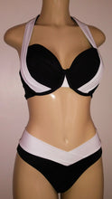 Load image into Gallery viewer, Underwire halter top and high waisted bikini bottom