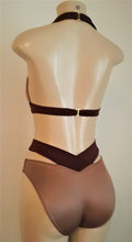Load image into Gallery viewer, Halter swimsuit top and high waistband swimwear bottom
