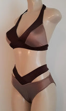 Load image into Gallery viewer, Seam halter swimwear top and sexy high waisted bikini bottom