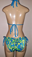 Load image into Gallery viewer, Tie back halter swimwear top. Tie hips bikini bottom.

