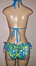 Load image into Gallery viewer, Tie back halter swimwear top. Tie hips bikini bottom.