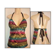 Load image into Gallery viewer, Tie Back Triangle Tankini Top Halter Neck
