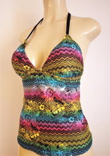 Load image into Gallery viewer, Tie Back Triangle Tankini Top Halter Neck
