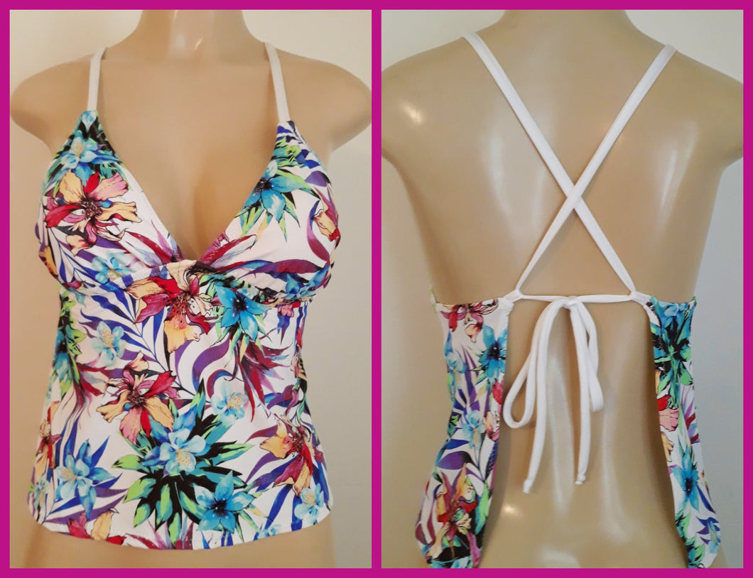 Tying back swimwear tankini tops