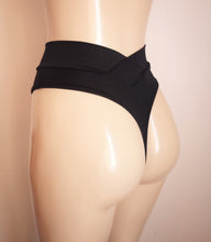 Load image into Gallery viewer, Women&#39;s high waisted thong swimwear bikini bottom

