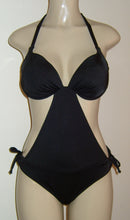 Load image into Gallery viewer, Black Push Up Underwire Monokini
