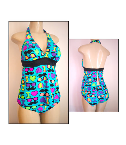 Seamed halter tankini tops