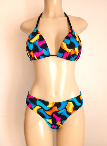 Triangle bikini halter top and timeless bikini bottom