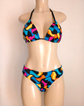 Load image into Gallery viewer, Tie halter bikini top and classic timeless bikini bottom

