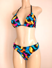 Load image into Gallery viewer, tie halter swimwear tops timeless bikini bottom
