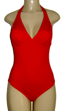 Load image into Gallery viewer, Seamed halter one-piece bathing suit
