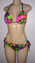 Load image into Gallery viewer, Triangle top bikini and tie hip side bottoms

