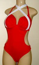 Load image into Gallery viewer, Halter underwire monokini swimsuit push up
