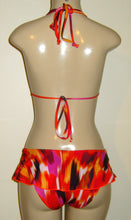 Load image into Gallery viewer, Double String Halter Bikini Top with Ruffle Skirt Bikini Bottom

