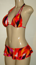 Load image into Gallery viewer, double string halter and ruffle skirt bikini bottom
