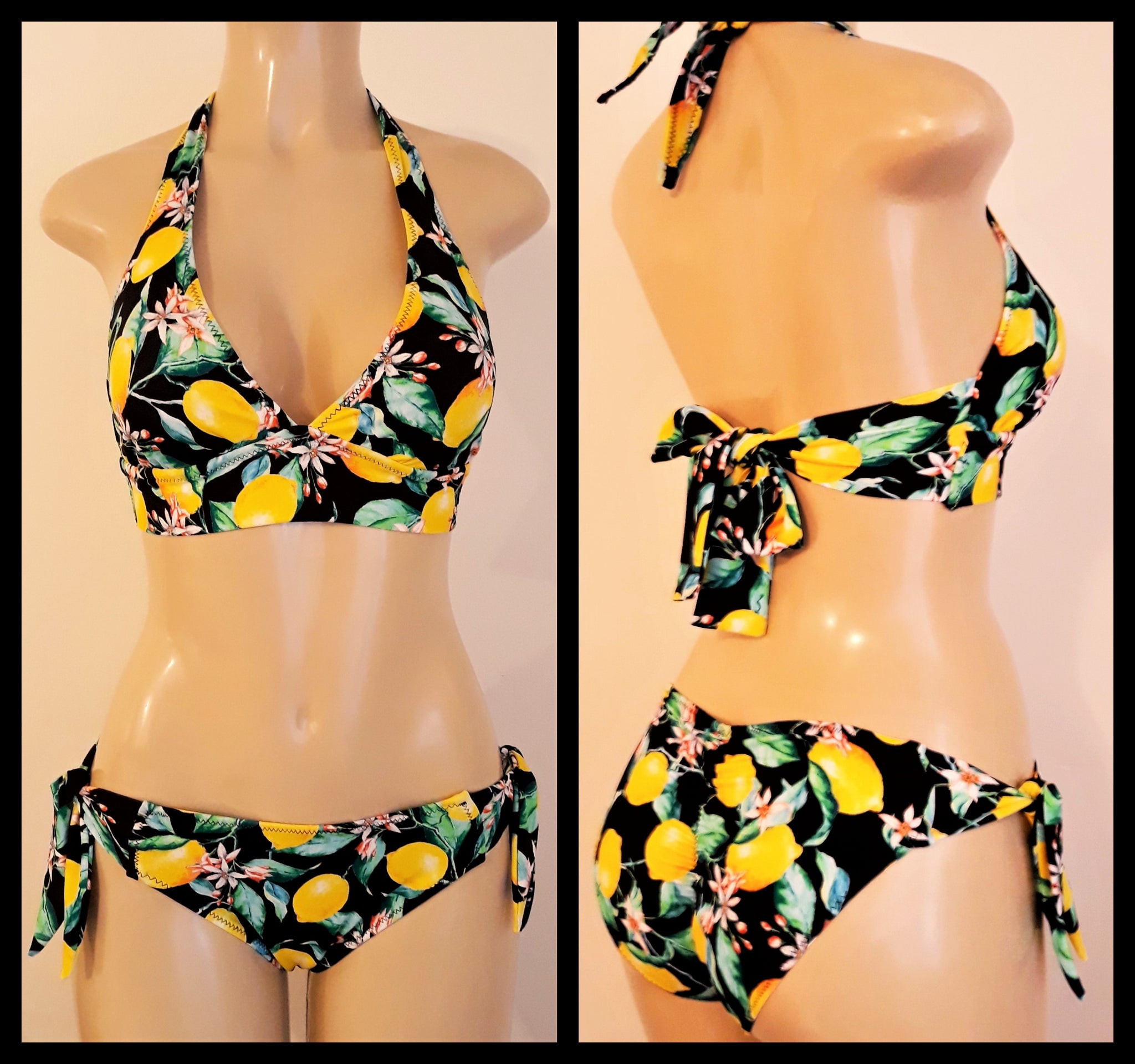 yellow halter neck bikini