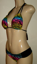 Load image into Gallery viewer, Double string swimwear top and shirred side swimwear bottom

