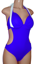 Load image into Gallery viewer, double tie push up halter cutaway monokini
