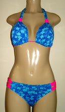 Load image into Gallery viewer, Sliding Halter Bikini Top. Strappy Side Bikini Bottom
