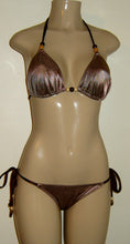 Load image into Gallery viewer, Triangle halter bikini top and single tie bikini bottom
