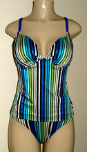 Load image into Gallery viewer, Push up underwire open back tankini top
