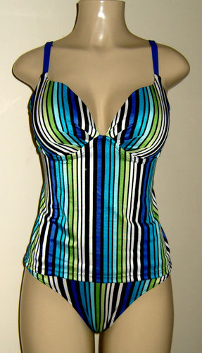 Push up underwire open back tankini top