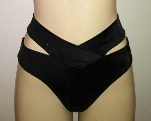 Strappy high waist bikini bottom
