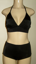 Load image into Gallery viewer, Triangle top halter and high waist bikini bottom
