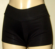 Load image into Gallery viewer, Women&#39;s black waistband swim shorts
