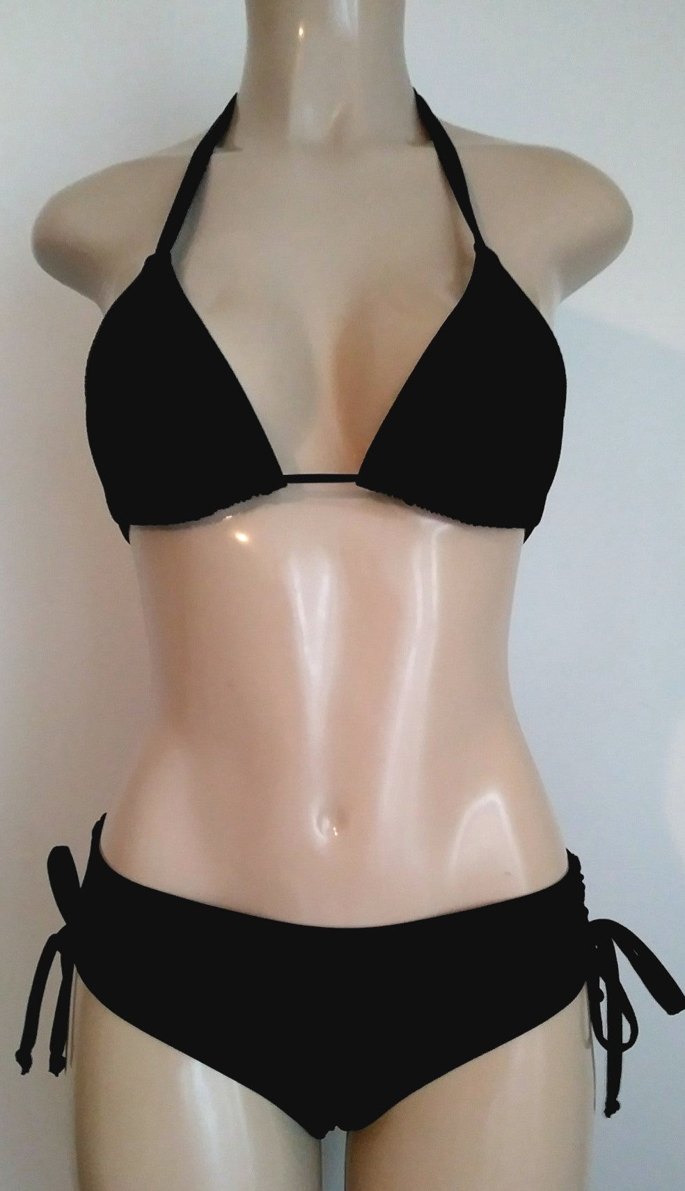 Triangle top swimsuits and Hip hugger bikini bottom