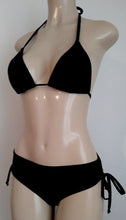 Load image into Gallery viewer, Triangle top AA, A, B, C, D, DD, DDD and Hip-Hugger Tie String Bikini Bottom
