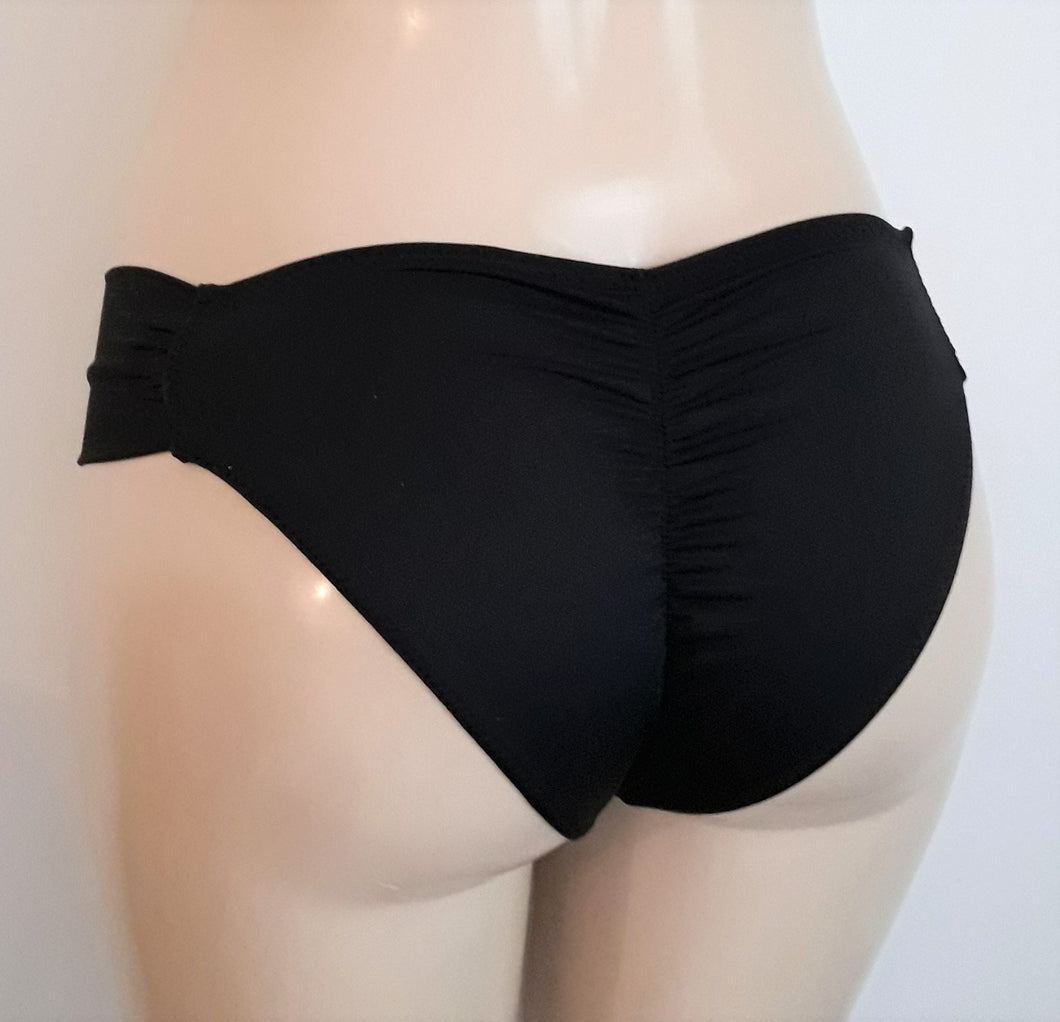 women's low-rise shirred side bikini bottoms
