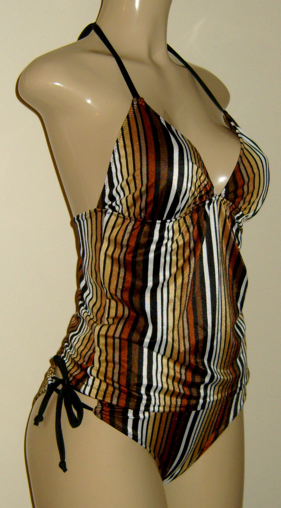 Triangle top tankini and Keyhole bottom