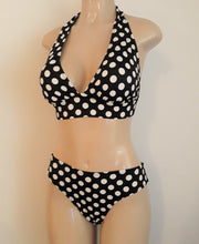 Load image into Gallery viewer, Thick tie halter bikini top low-rise swimwear bottom
