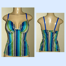 Load image into Gallery viewer, Push Up Tankini Tops with Underwire Support. Open Back Tankini Swimsuits.

