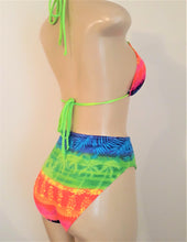 Load image into Gallery viewer, Tie halter bikini top and High waisted swimwear bottom
