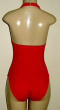 Load image into Gallery viewer, seamed halter top one piece back view
