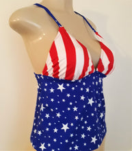 Load image into Gallery viewer, tie back apron back tankini top
