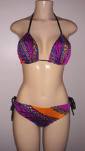 Load image into Gallery viewer, Triangle top C cup. Tie sides bikini bottoms for women
